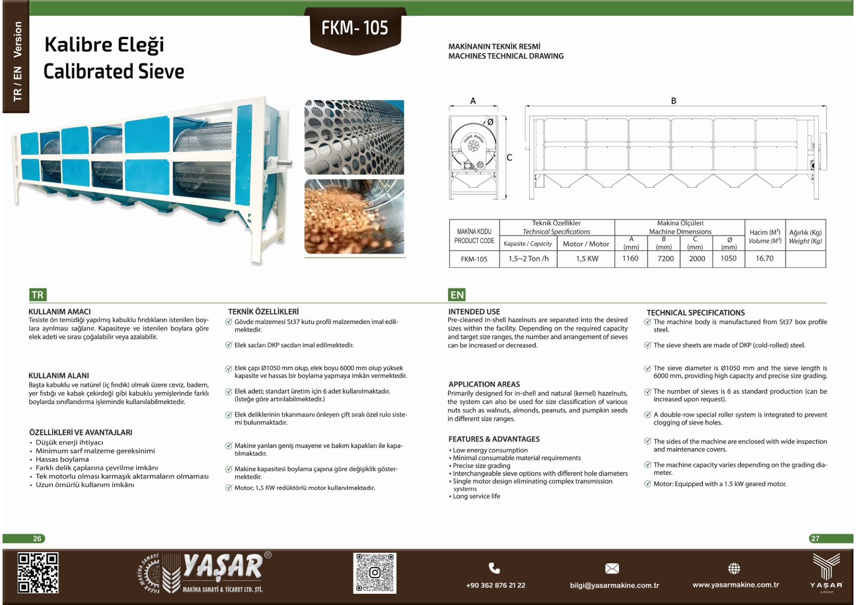 Kalibre Eleği katalog sayfası