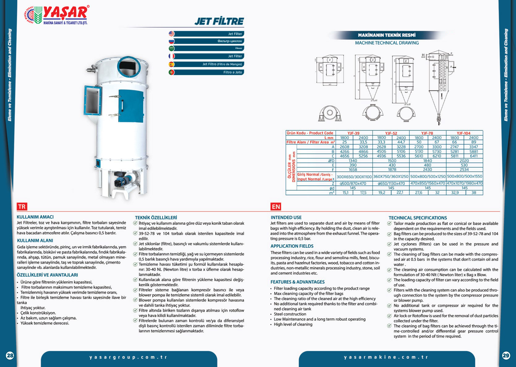 Jet Filtre katalog sayfası