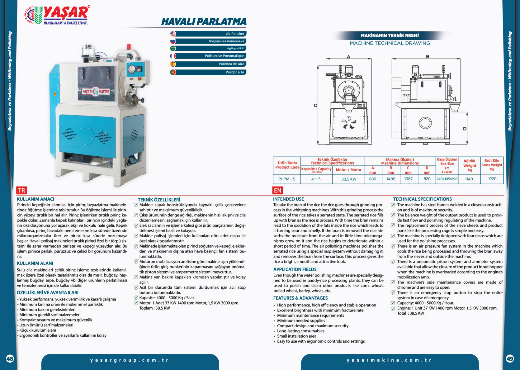 Havalı Parlatma katalog sayfası