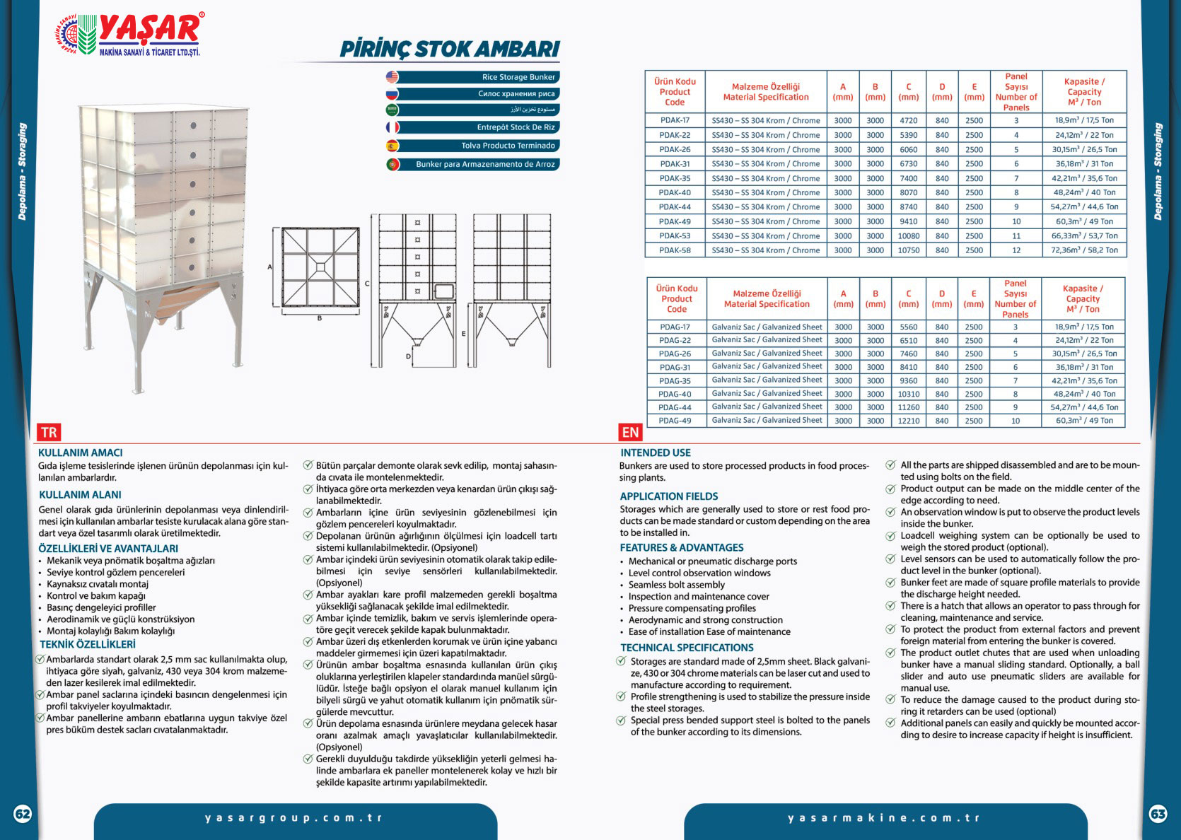Pirinç Stok Ambarı katalog sayfası