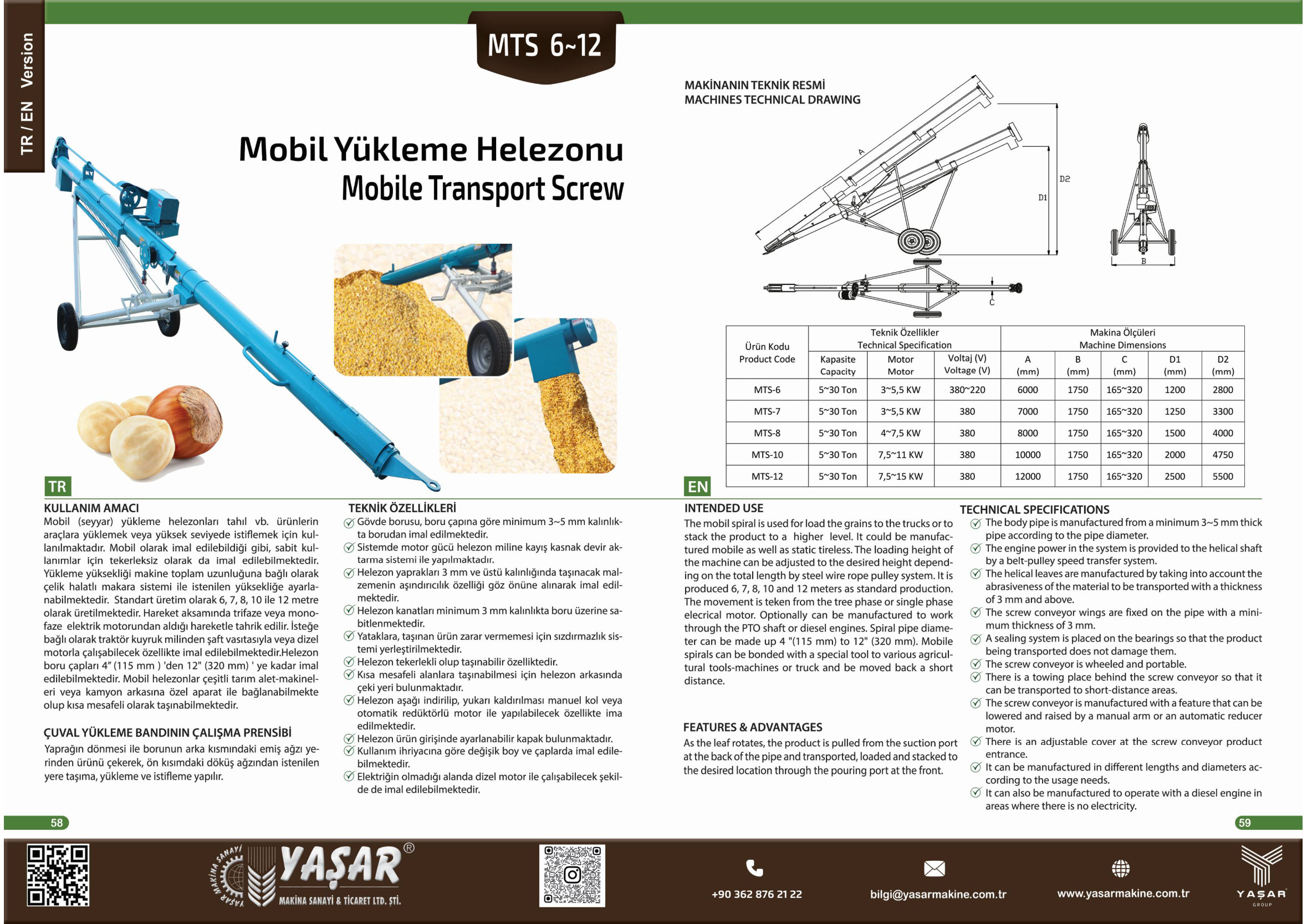Mobil Yükleme Helezonu katalog sayfası