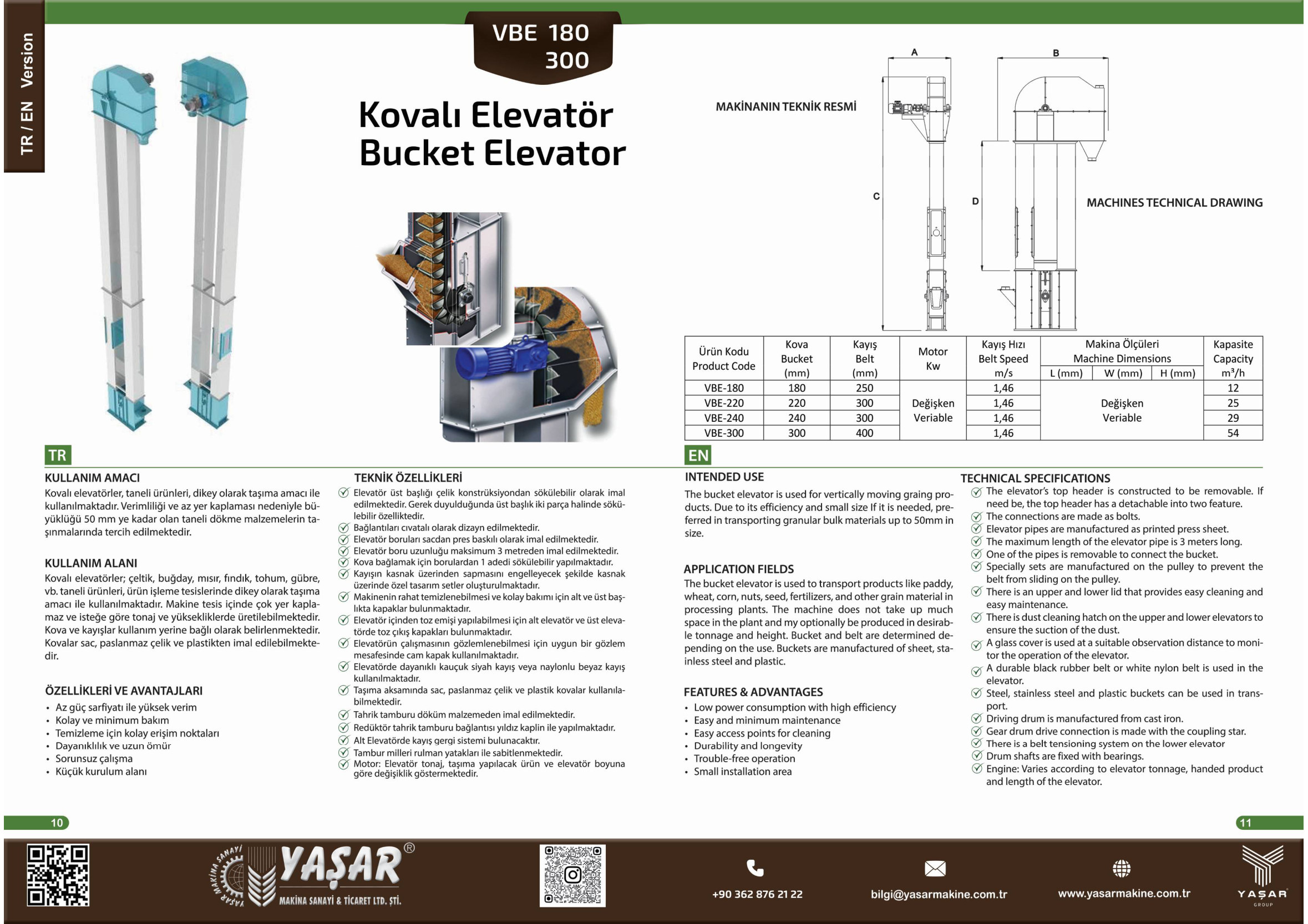 Kovalı Elevatör katalog sayfası