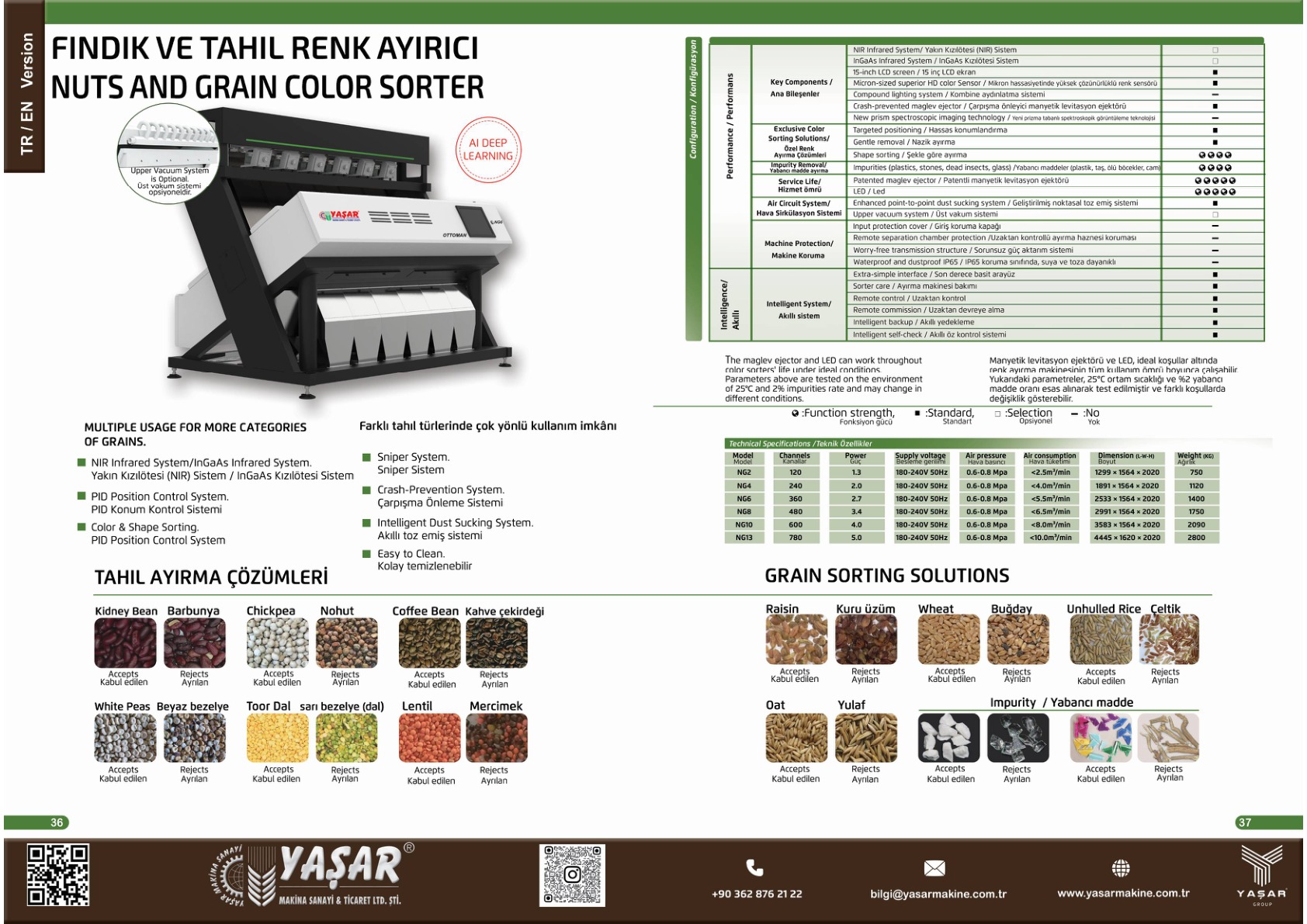 Fındık ve Tahıl Renk Ayırıcı katalog sayfası