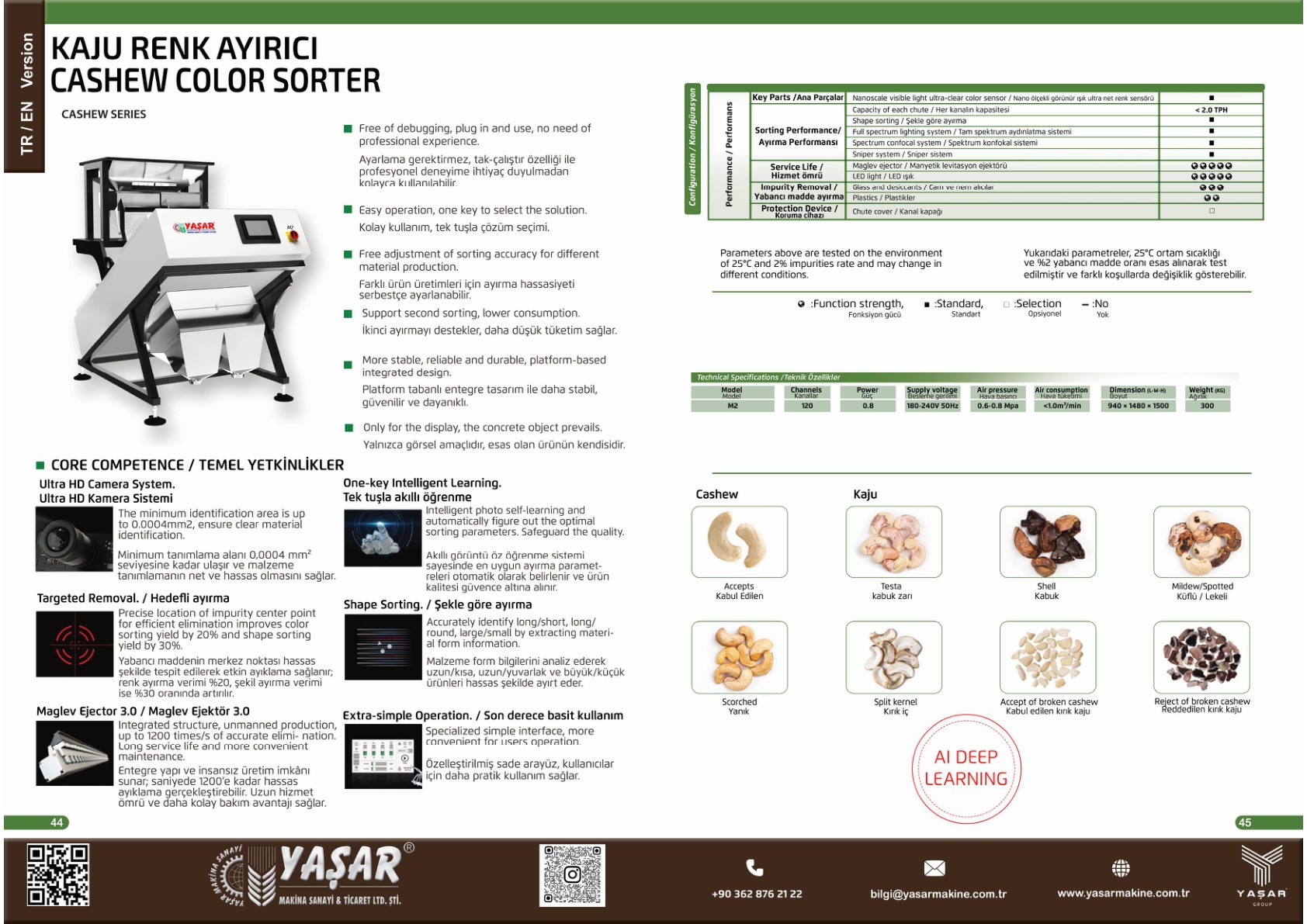Kaju Renk Ayırıcı katalog sayfası